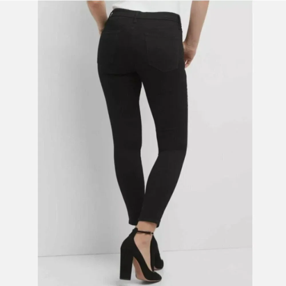 GAP Mid Rise Sculpt True Skinny Ankle Jeans Black Stretch Size 26/2 RT$99 NWT